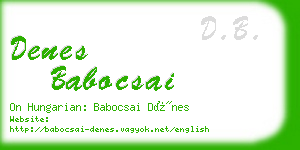 denes babocsai business card